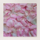 Aangepaste tekst Happy Moederdag Pink Rose Romanti Legpuzzel (Verticaal)
