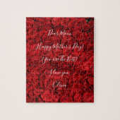 Aangepaste tekst Happy Moederdag Red Roses Romanti Legpuzzel (Verticaal)