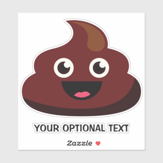 Aangepaste tekst Happy Poop Sticker (Vel)
