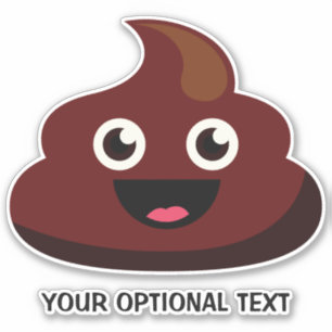 Aangepaste tekst Happy Poop Sticker