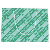 Aangepaste tekst Harten Strepen Groen Blauwgroen V Groot Cadeauzakje (Achterkant)