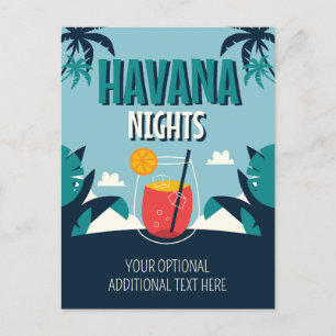 Aangepaste tekst "Havana Nights" Briefkaart