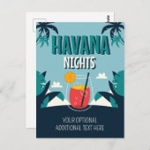 Aangepaste tekst "Havana Nights" Briefkaart (Voorkant / Achterkant)