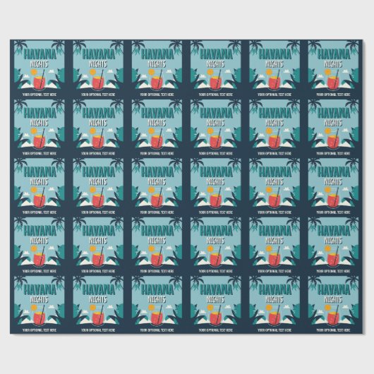 Aangepaste tekst "Havana Nights" Cadeaupapier (Vlak)