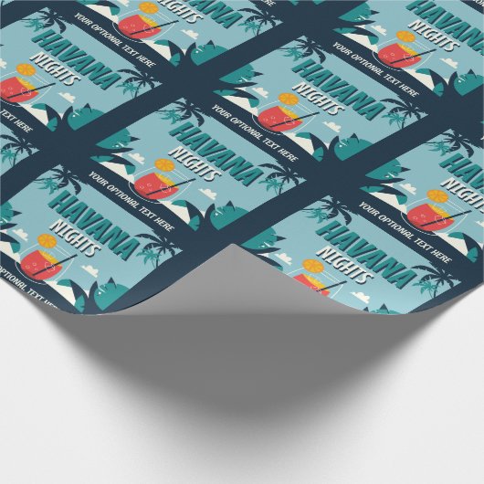 Aangepaste tekst "Havana Nights" Cadeaupapier (Hoek)