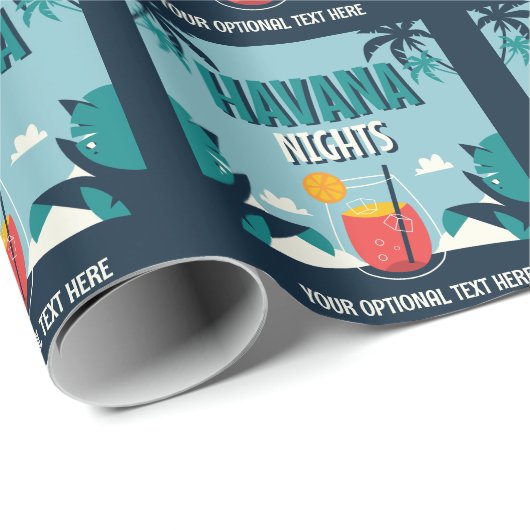Aangepaste tekst "Havana Nights" Cadeaupapier (Rol Hoek)