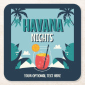 Aangepaste tekst "Havana Nights" Kartonnen Onderzetters (Voorkant)