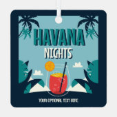 Aangepaste tekst "Havana Nights" Metalen Ornament (Achterkant)