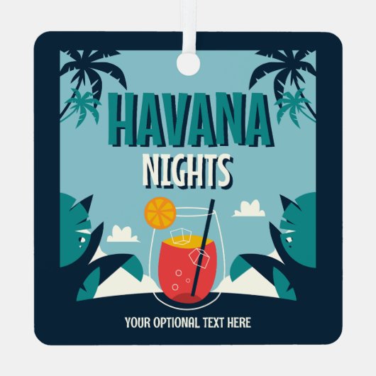 Aangepaste tekst "Havana Nights" Metalen Ornament (Achterkant)