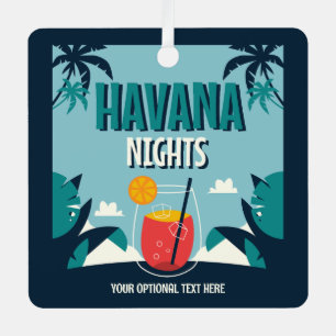 Aangepaste tekst "Havana Nights" Metalen Ornament