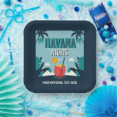 Aangepaste tekst "Havana Nights" Papieren Bordje (Feest)