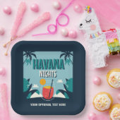 Aangepaste tekst "Havana Nights" Papieren Bordje (Feest)