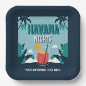 Aangepaste tekst "Havana Nights" Papieren Bordje (Voorkant)