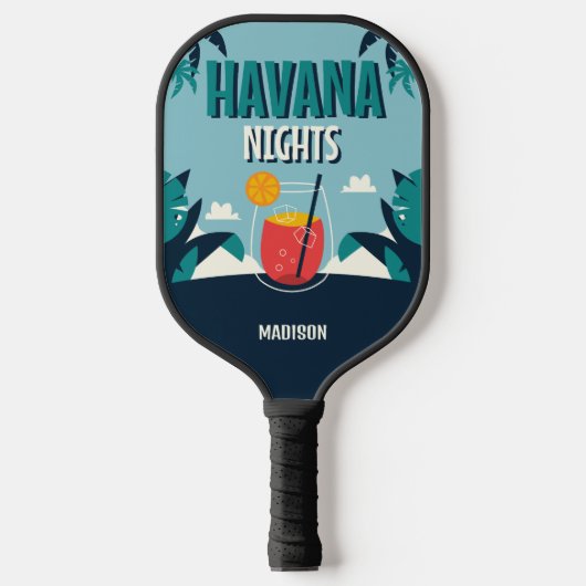 Aangepaste tekst "Havana Nights" Pickleball Paddle (Voorkant)
