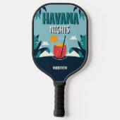 Aangepaste tekst "Havana Nights" Pickleball Paddle (Achterkant)
