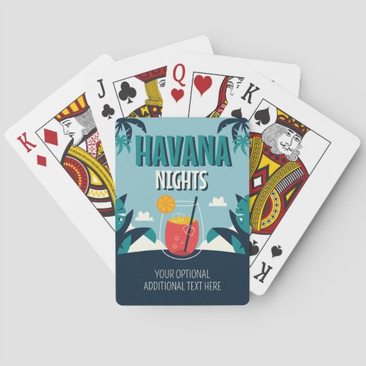Aangepaste tekst "Havana Nights" Pokerkaarten (Achterkant)