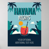 Aangepaste tekst "Havana Nights" Poster (Voorkant)