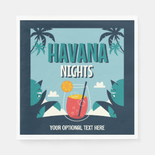 Aangepaste tekst "Havana Nights" Servet
