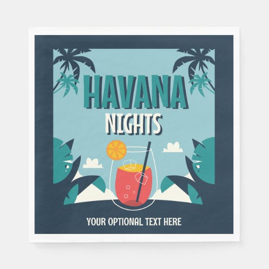 Aangepaste tekst "Havana Nights" Servet (Voorkant)