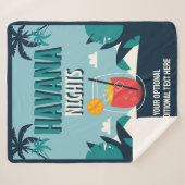 Aangepaste tekst "Havana Nights" Sherpa Deken (Voorkant (horizontaal))