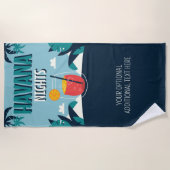 Aangepaste tekst "Havana Nights" Strandlaken (Voorkant)