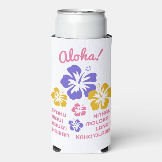 Aangepaste tekst Hawaii Eilanden Seltzer Blikjeskoeler (Seltzer Voorkant)