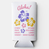 Aangepaste tekst Hawaii Eilanden Seltzer Blikjeskoeler (Voorkant)