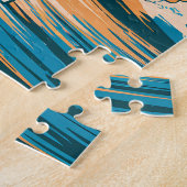 Aangepaste tekst Hawaii Surfen Retro  Wave Legpuzzel (Zijkant)