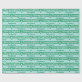 Aangepaste tekst Hearts Stripes Valentijns groen B Cadeaupapier (Vlak)