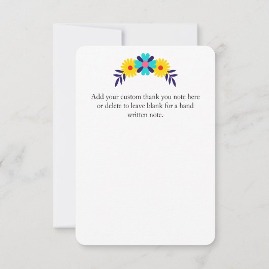 Aangepaste tekst Heldere Bloemen Suiker Skull Girl Bedankkaart (Achterkant)