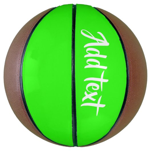Aangepaste tekst heldergroen vlak basketbal (Verticaal)