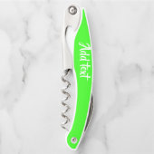 Aangepaste tekst heldergroen vlak kurkentrekker (Voorkant)