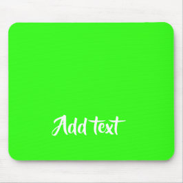 Aangepaste tekst heldergroen vlak muismat