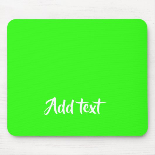 Aangepaste tekst heldergroen vlak muismat (Voorkant)