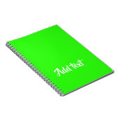 Aangepaste tekst heldergroen vlak notitieboek (Rechterzijde)