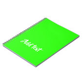 Aangepaste tekst heldergroen vlak notitieboek (Linkerzijde)