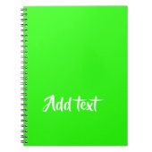 Aangepaste tekst heldergroen vlak notitieboek (Voorkant)