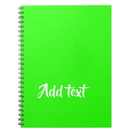 Aangepaste tekst heldergroen vlak notitieboek