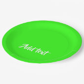 Aangepaste tekst heldergroen vlak papieren bordje (Gekanteld)