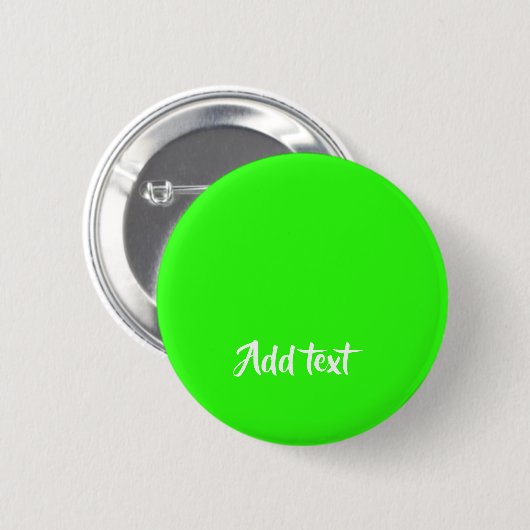 Aangepaste tekst heldergroen vlak ronde button 5,7 cm (Voorkant /achterkant)