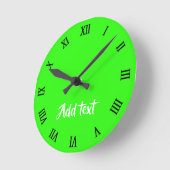Aangepaste tekst heldergroen vlak ronde klok (Hoek)