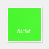 Aangepaste tekst heldergroen vlak servet (Voorkant)