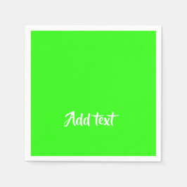 Aangepaste tekst heldergroen vlak servet