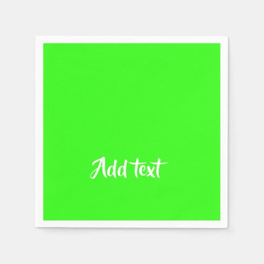 Aangepaste tekst heldergroen vlak servet (Voorkant)