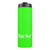 Aangepaste tekst heldergroen vlak thermosbeker (Voorkant)