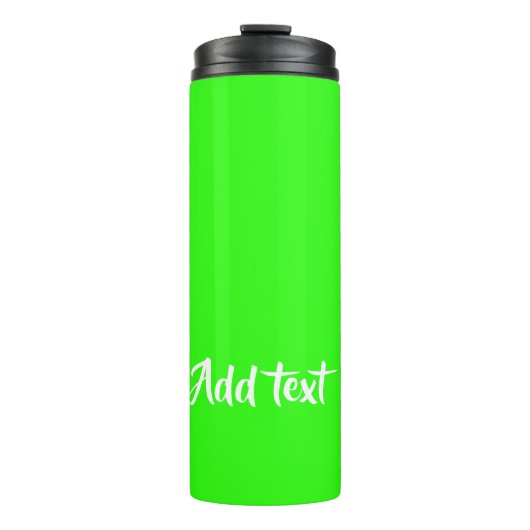 Aangepaste tekst heldergroen vlak thermosbeker (Voorkant)
