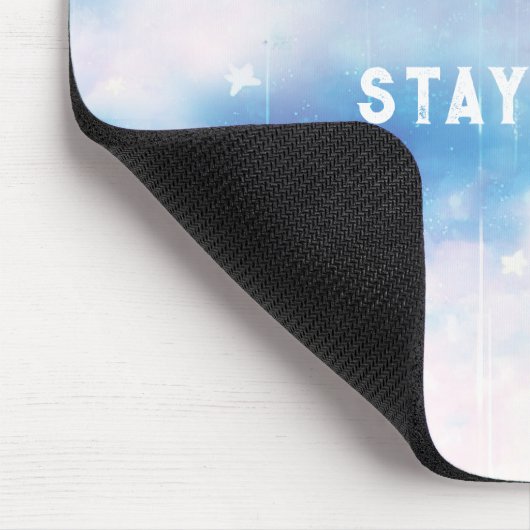 Aangepaste tekst Hemelse Blauwe Nevel Muismat (Hoek)