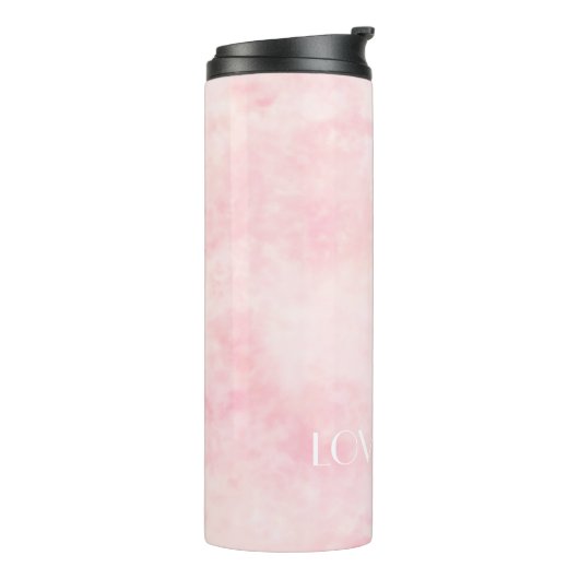 Aangepaste tekst Hemelse Roze Nevel Thermische Tum Thermosbeker (Gedraaid links)