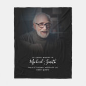 Aangepaste tekst herdenking foto tribute fleece deken (Voorkant)