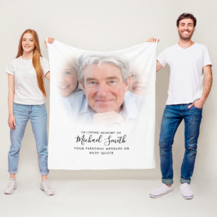 Aangepaste tekst herdenkings-tributiefoto fleece d deken